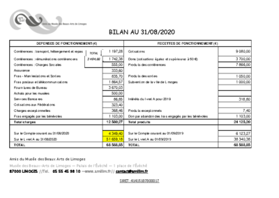 BILAN AU 310820 AMBAL